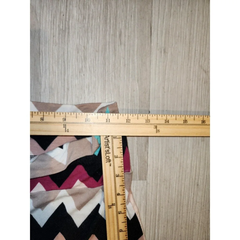 Charlotte Russe Chevron Maxi‎ Skirt Black Teal Magenta Tan M 2811687-E3 Y2K 90s